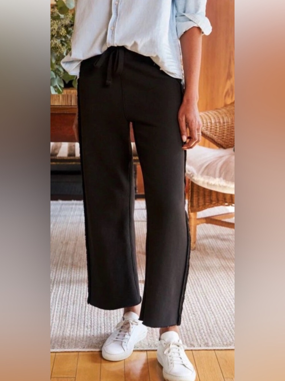 FRANK & EILEEN Bella Italian Full Sweatpants Black Back Pockets XL